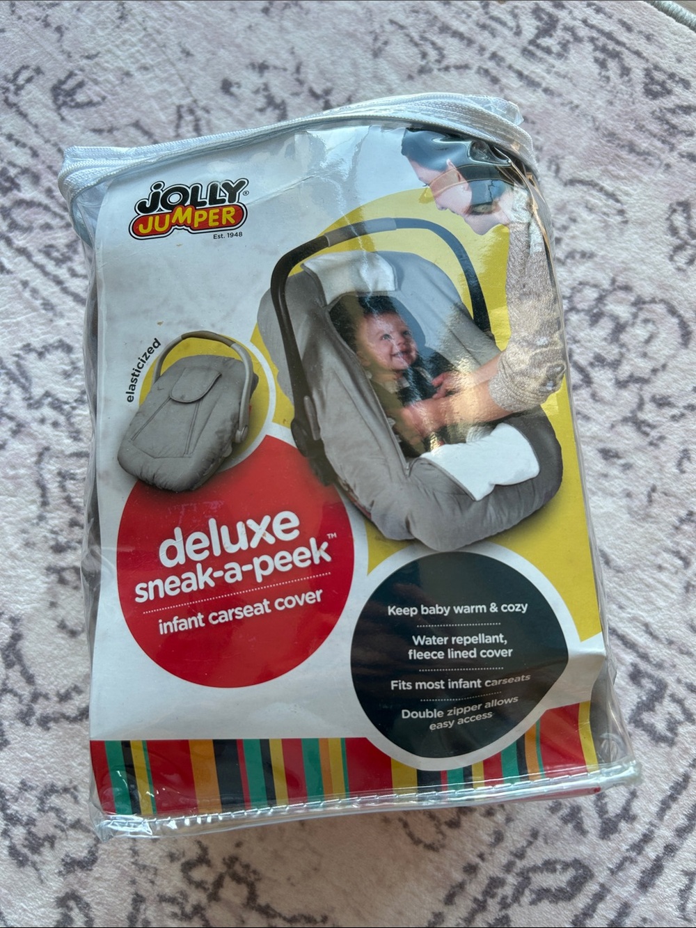 Deluxe Sneak-a-Peek Infant Carseat Cover - Gray